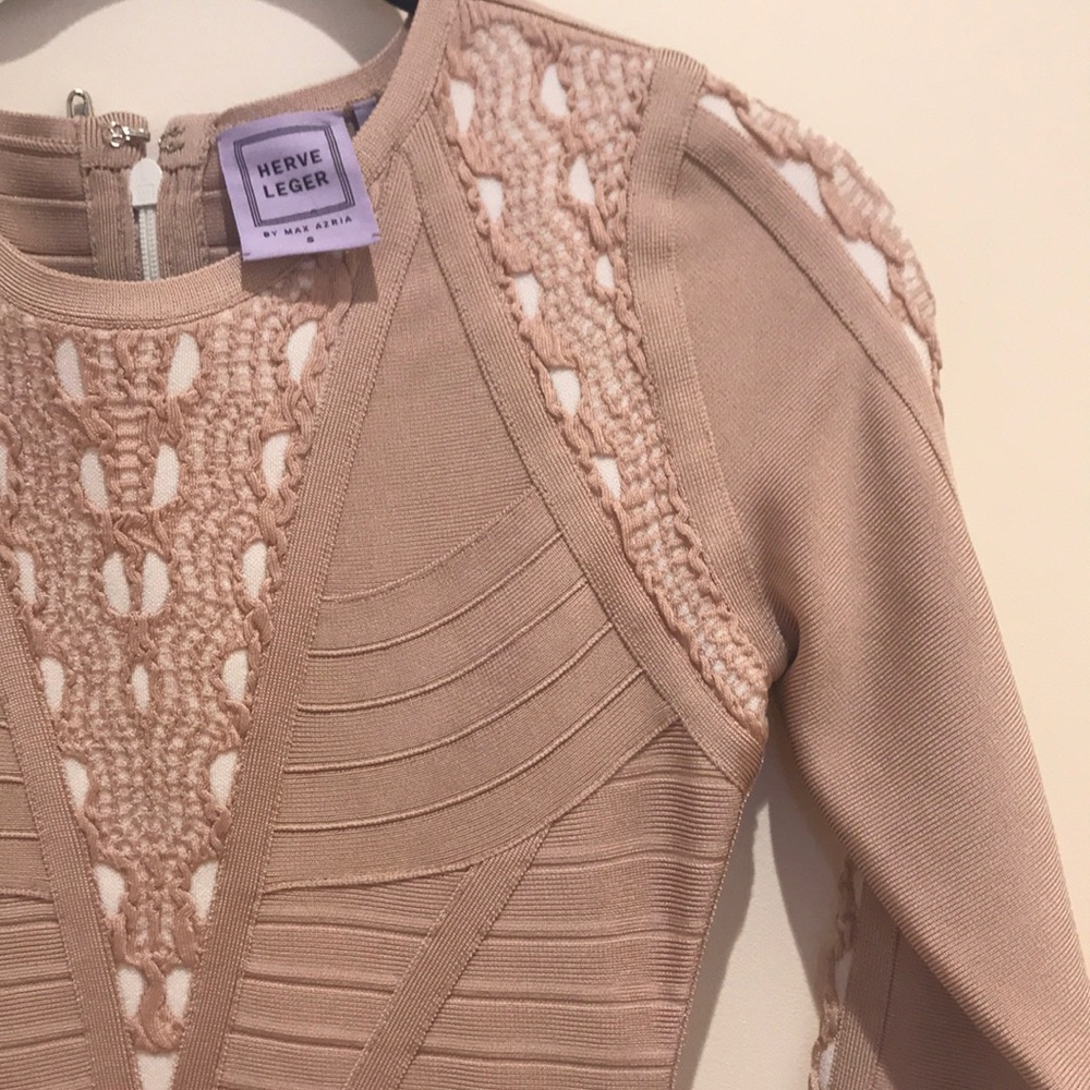 HERVE LEDGER PEPLUM DRESS